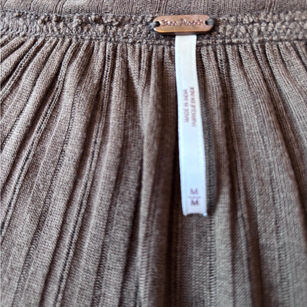 Free People Brown Lace-Detail Blouse - Picture 2 of 5